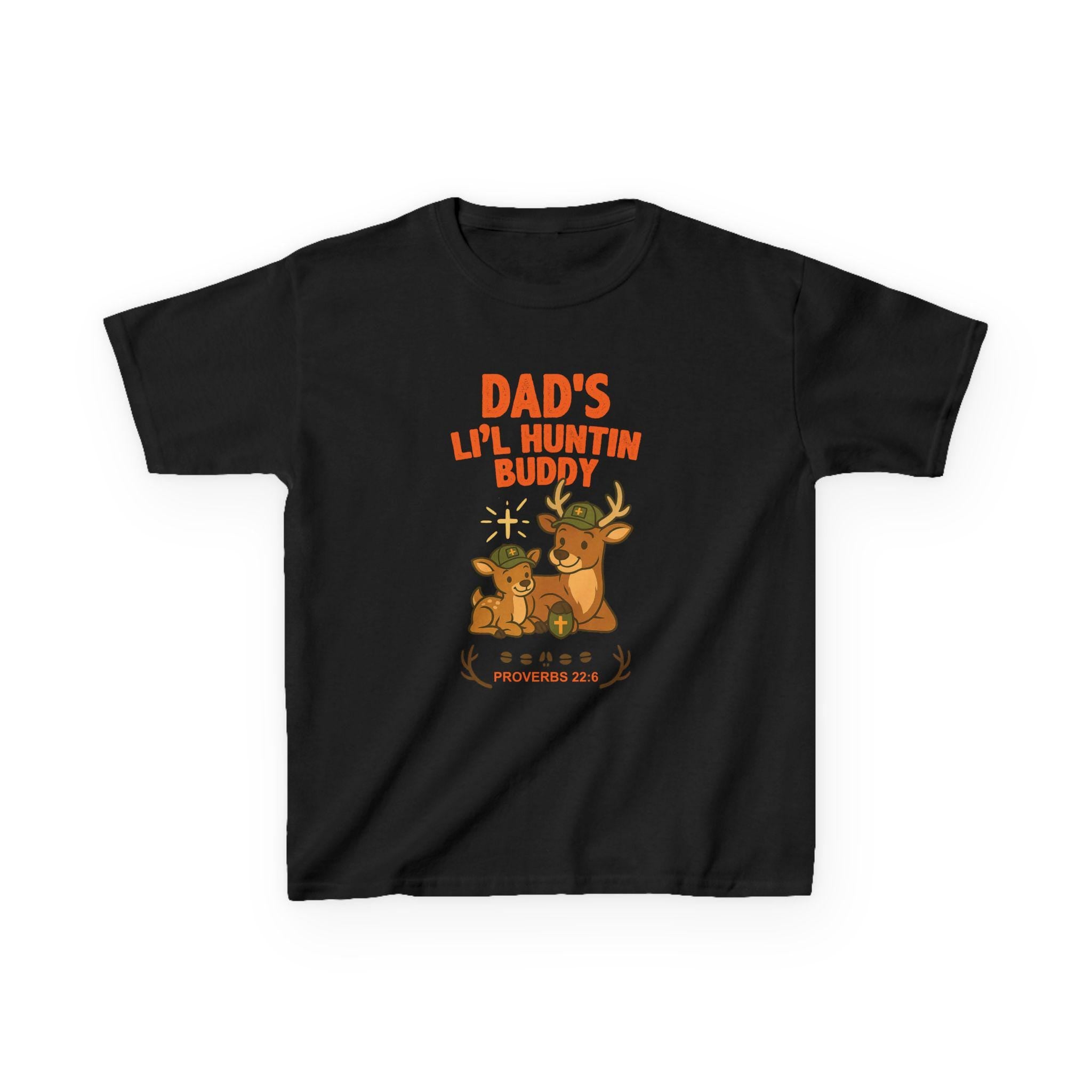 Personalized Li'l Huntin Buddy Shirt, Custom Name, Kids Christian Deer Tee, Proverbs 226, Daddy, Grandpa, Papa, Gift, Camo Faith Outdoors