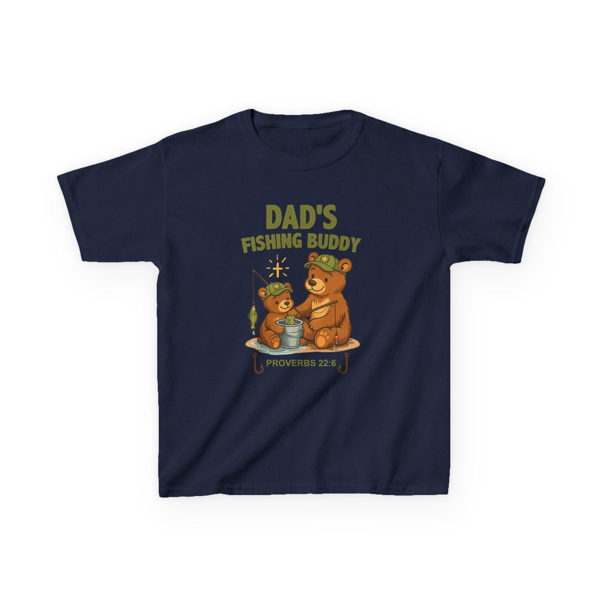 Personalized Fishing Buddy Shirt, Custom Name, Kids Christian Fishing Tee, Proverbs 226, Daddy, Grandpa, Papa, Gift, Camo Faith Outdoors