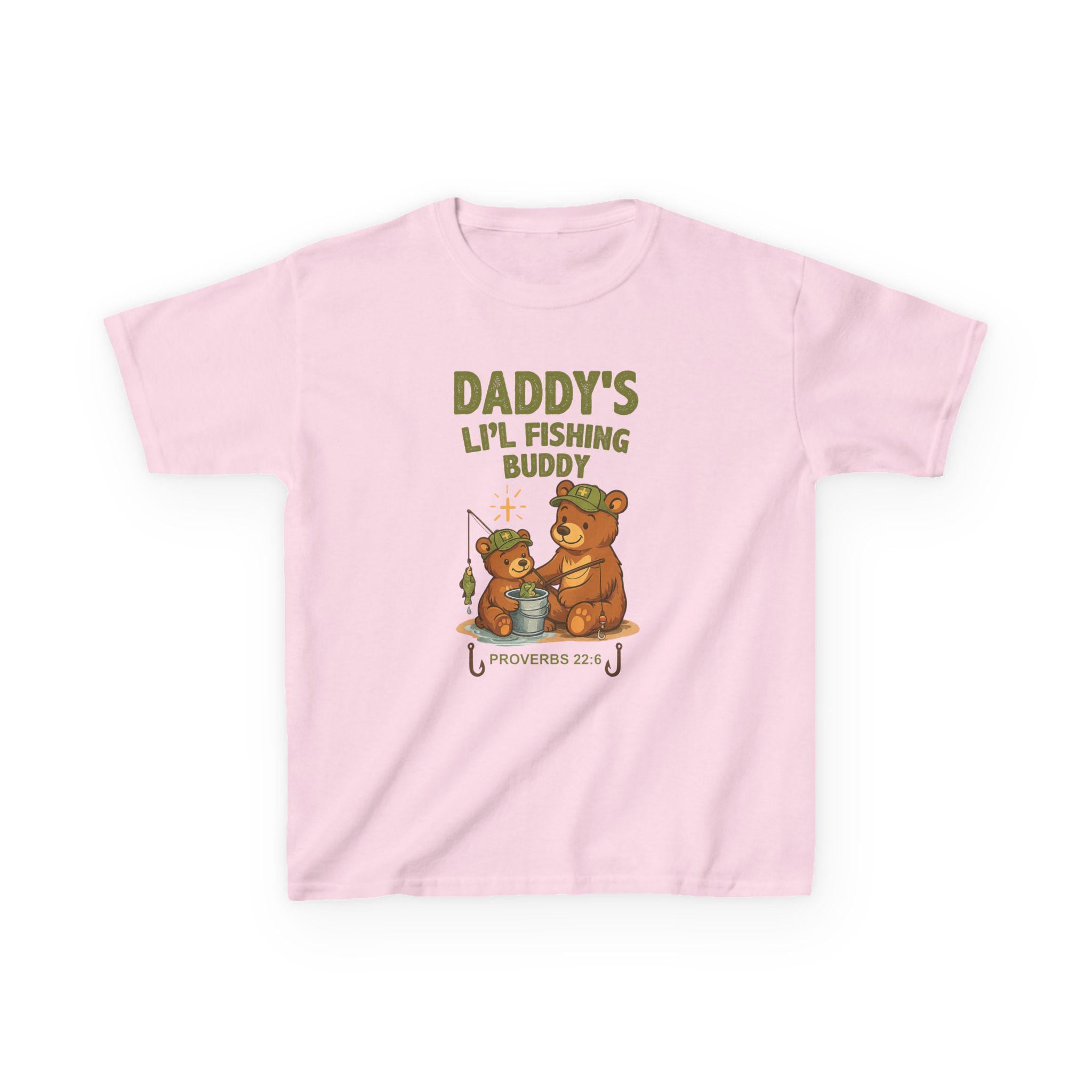 Personalized Li'l Fishin Buddy Shirt, Custom Name, Kids Christian Fishing Tee, Proverbs 226, Daddy, Grandpa, Papa, Gift, Camo Faith Outdoors